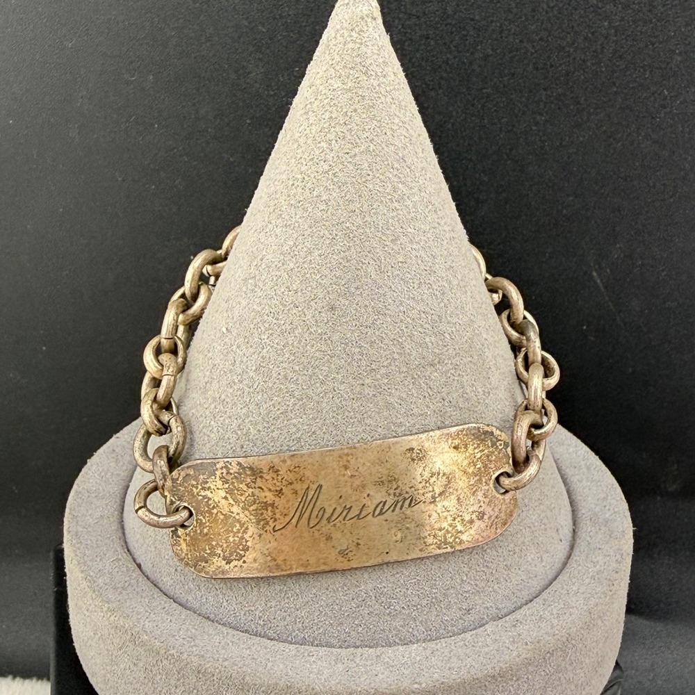 Vintage WWII ID Bracelet Sweetheart Engraved‎ Miriam Love From Jack Roma 1945